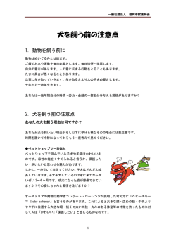 犬を飼う前の注意点
