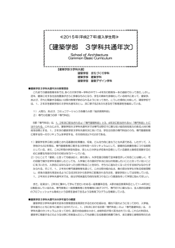 〔建築学部 3学科共通年次〕