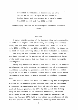 H。riz。ntaー distributi。n 。f temperature at 400 m (。r 500 m) and ー
