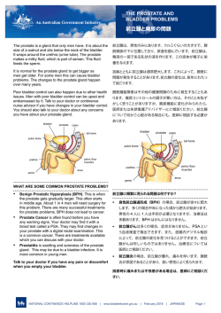 前立腺と廃尿の問題 - Australian Continence Exchange