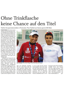 Ohne Trinkflasche keine Chance auf den Titel