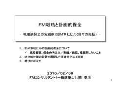 FM戦略と計画的保全 FM戦略と計画的保全
