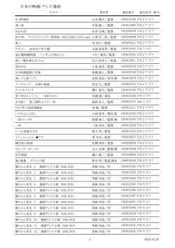 本館DVDリスト（ジャンル別）