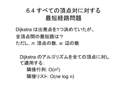 6.4 すべての頂点対に対する 最短経路問題