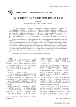 2．太陽電池パネルの世界的な需要動向と将来展望