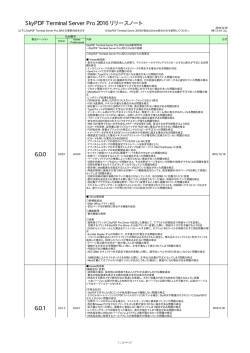 6.0.0 SkyPDF Terminal Server Pro 2016 リリースノート 6.0.1