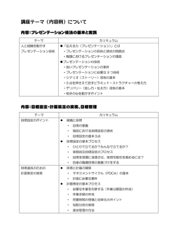講座テーマ（内容例）について