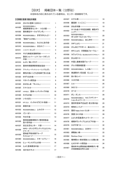 【目次】 掲載団体一覧（分野別）