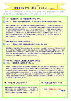 確実に 1kg ずつ 楽々 ダイエット &minus;その3&minus;
