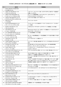 2011年タイ国企業出展リ