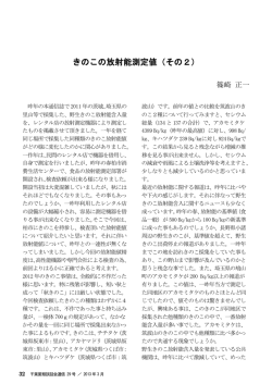 きのこの放射能測定値（その2）