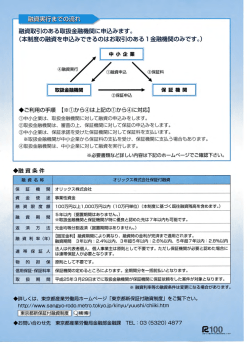 までの流れ 高史資取引のある取扱金融機関に申込みます。 (本制度の