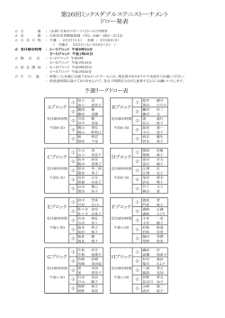 第26回ミックスダブルステニストーナメント ドロー発表