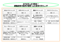 からだスッキリ爽快！ 運動前後の筋肉の緩和・心と身体のストレッチ