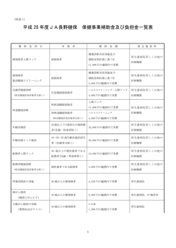 保健事業補助金一覧表 - JA長野健康保険組合