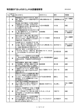 特別展示「ほんのまくら」中央図書館解答