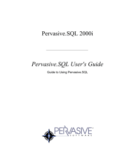 Pervasive.SQL User`s Guide
