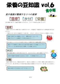 食中毒菌が繁殖する 3 つの要素