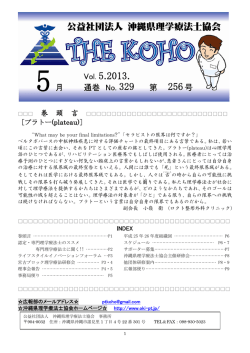 2013年5月号 - 公益社団法人 沖縄県理学療法士協会