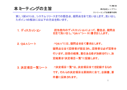 本ミーティングの主旨 - 株式会社レップワン