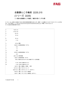 自動調心ころ軸受 222S.215 (シリーズ 222S)