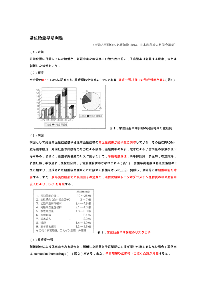 常位胎盤早期剥離