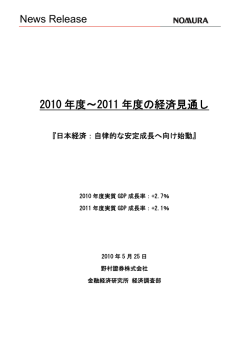 2010年度～2011年度の経済見通し(PDF 726KB)