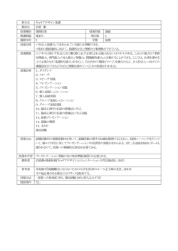 科目名 キャリアデザイン基礎 教員名 岩波 薫 授業種別 週間授業 授業