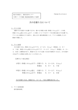 犬の引張り力について