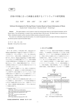 音楽の印象に合った映像を表現するソフトウェアの