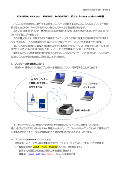 CANON プリンター PIXUS MG6230 ドライバーのインストール手順