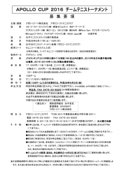 APOLLO CUP 2016 チームテニストーナメント