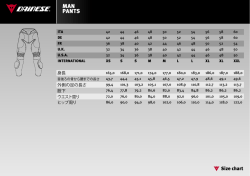 メンズパンツのサイズチャートをみる