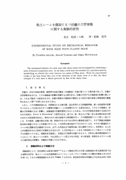 粘土シームを弱面にもつ岩盤の力学挙動 に関する実験的研究