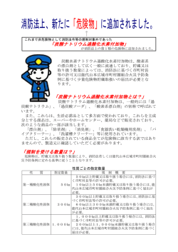 消防法上、新たに「危険物」に追加されました。