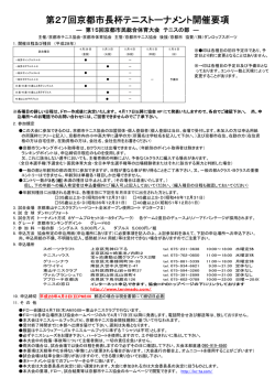 第27回京都市長杯テニストーナメント開催要項