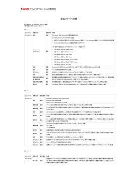 「製品リリース情報」ページ
