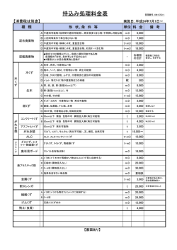 持込み処理料金表 - サンパイの樋口商店