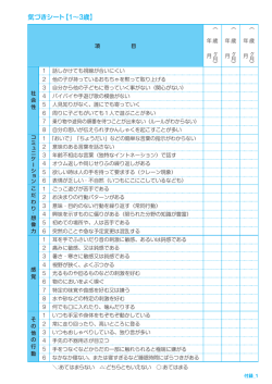 気づきシート【1∼3歳】