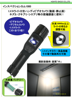 インスペクションカム1000 LEDライト付きハンディビデオカメラ