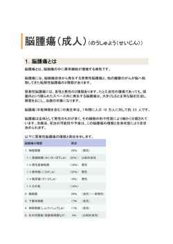 脳腫瘍（成人）（のうしゅよう（せいじん）） 1．脳腫瘍とは