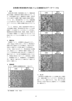 炭素鋼の熱処理条件の違いによる組織変化のデータベース化