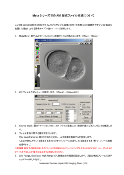 Meta シリーズでの AVI 形式ファイル作成について