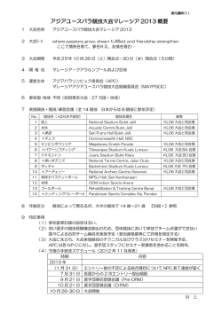 アジアユースパラ競技大会マレーシア 2013 概要