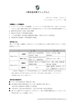 熱中症対策マニュアル - 市川ラグビー少年団 [ りとるキング ]
