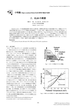 2．ELM の概要 - プラズマ・核融合学会