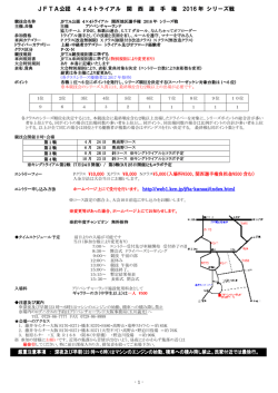JFTA公認 4x4トライアル 関 西 選 手 権 2016 年 シリーズ戦