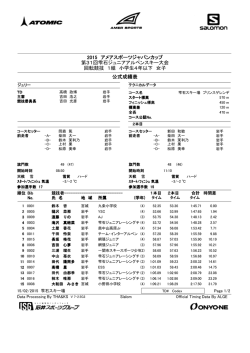 2015 アメアスポーツジャパンカップ 第31回雫石ジュニアアルペンスキー