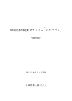 3 時間帯別電灯( eタイム3 )〔Mプラン〕