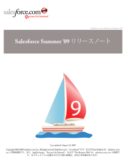 Salesforce Summer `09 リリースノート